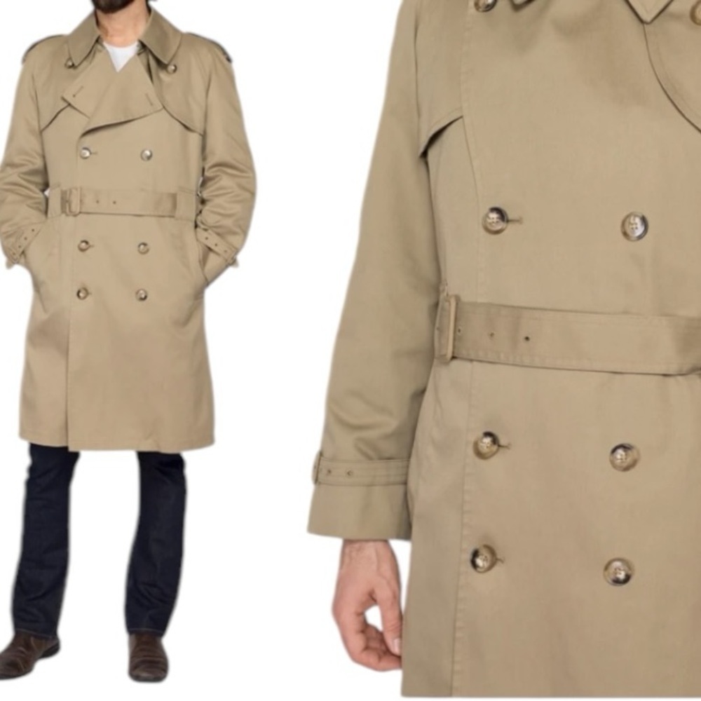 1980's Vintage Misty Harbor Trench Coat Women's XL, Men's Large 42R Khaki Tan - Picture 9 of 16